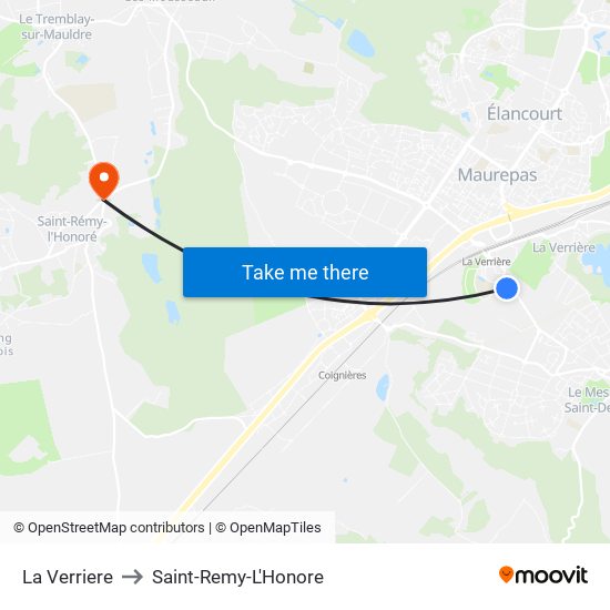 La Verriere to Saint-Remy-L'Honore map