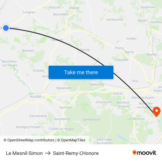 Le Mesnil-Simon to Saint-Remy-L'Honore map