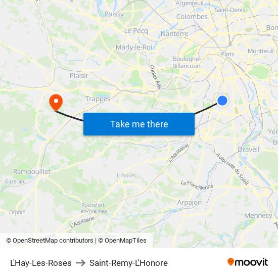 L'Hay-Les-Roses to Saint-Remy-L'Honore map