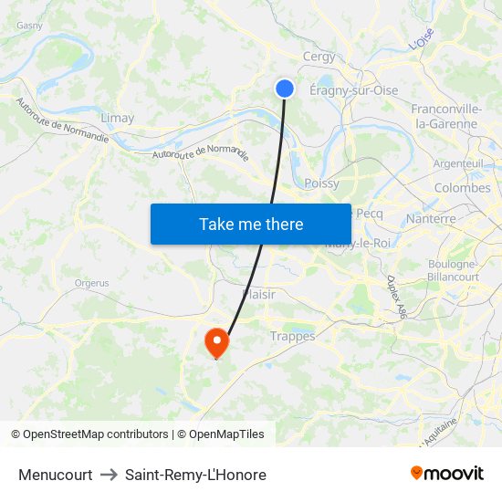 Menucourt to Saint-Remy-L'Honore map