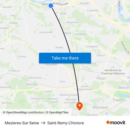 Mezieres-Sur-Seine to Saint-Remy-L'Honore map