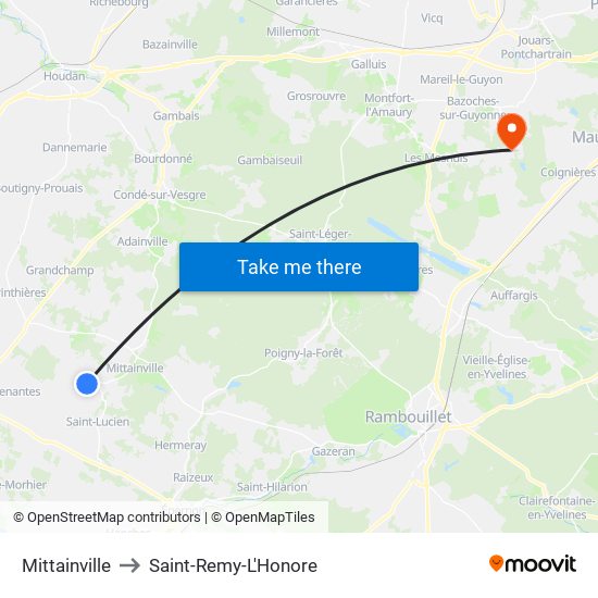 Mittainville to Saint-Remy-L'Honore map