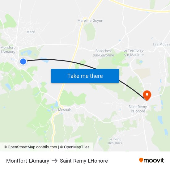 Montfort-L'Amaury to Saint-Remy-L'Honore map