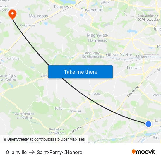 Ollainville to Saint-Remy-L'Honore map