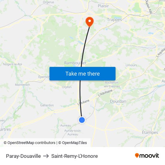 Paray-Douaville to Saint-Remy-L'Honore map
