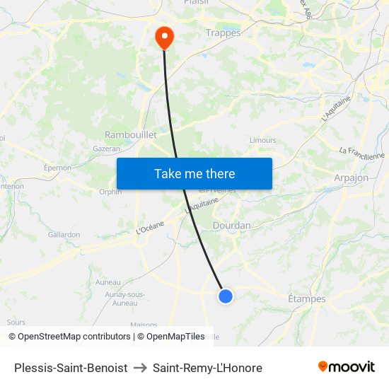 Plessis-Saint-Benoist to Saint-Remy-L'Honore map