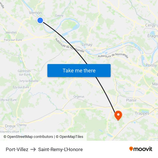 Port-Villez to Saint-Remy-L'Honore map