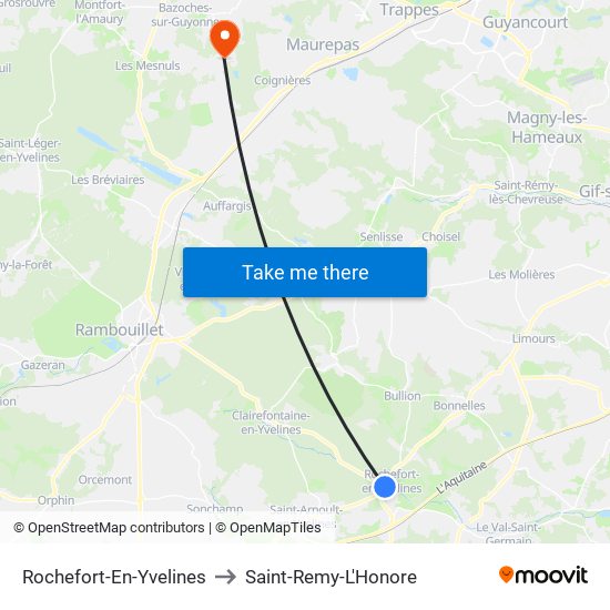 Rochefort-En-Yvelines to Saint-Remy-L'Honore map