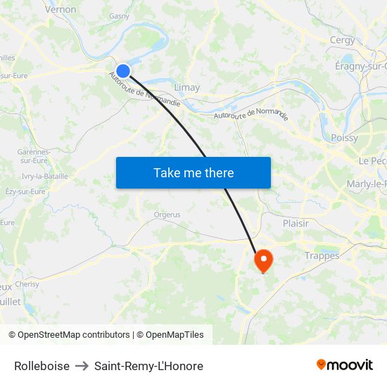 Rolleboise to Saint-Remy-L'Honore map