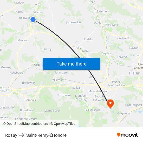 Rosay to Saint-Remy-L'Honore map