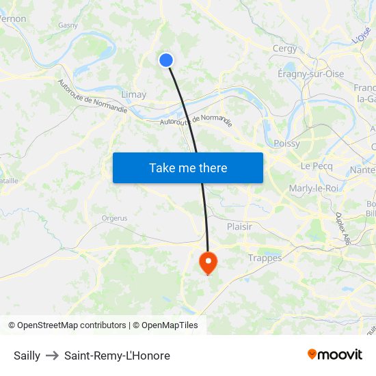 Sailly to Saint-Remy-L'Honore map
