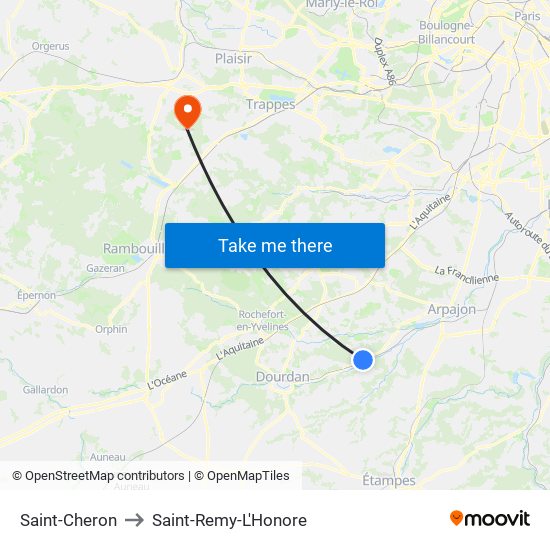 Saint-Cheron to Saint-Remy-L'Honore map