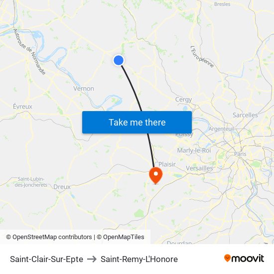 Saint-Clair-Sur-Epte to Saint-Remy-L'Honore map