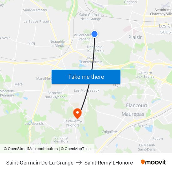 Saint-Germain-De-La-Grange to Saint-Remy-L'Honore map