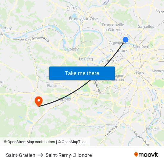 Saint-Gratien to Saint-Remy-L'Honore map