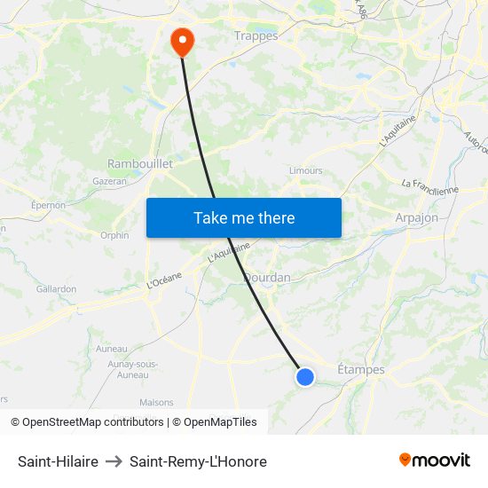 Saint-Hilaire to Saint-Remy-L'Honore map