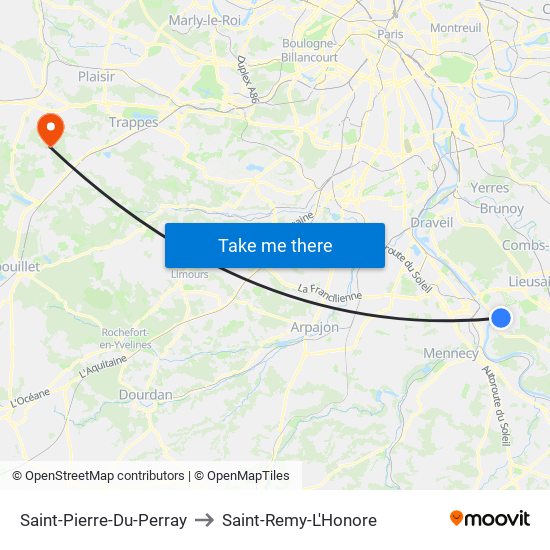 Saint-Pierre-Du-Perray to Saint-Remy-L'Honore map