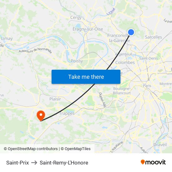 Saint-Prix to Saint-Remy-L'Honore map