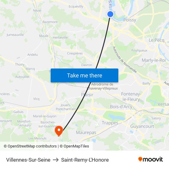 Villennes-Sur-Seine to Saint-Remy-L'Honore map