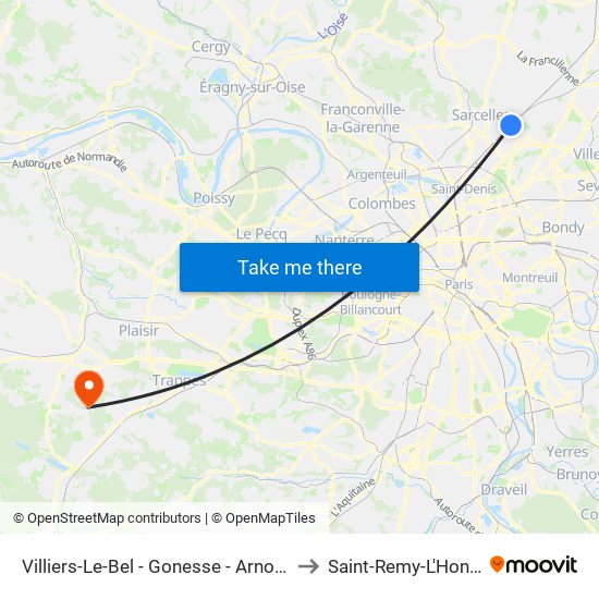 Villiers-Le-Bel - Gonesse - Arnouville to Saint-Remy-L'Honore map