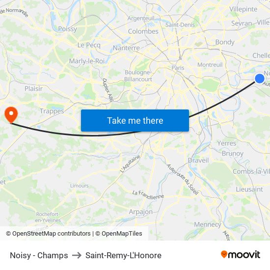 Noisy - Champs to Saint-Remy-L'Honore map
