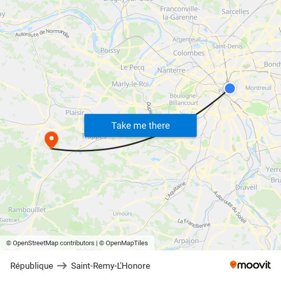 République to Saint-Remy-L'Honore map