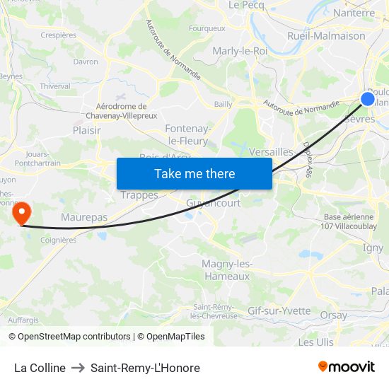 La Colline to Saint-Remy-L'Honore map