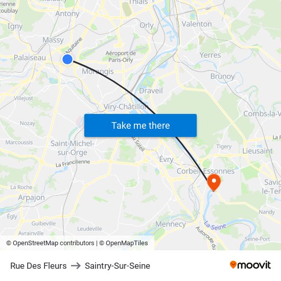 Rue Des Fleurs to Saintry-Sur-Seine map