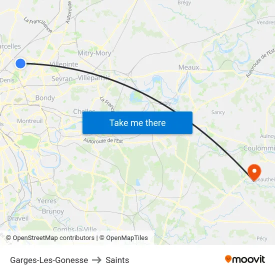 Garges-Les-Gonesse to Saints map