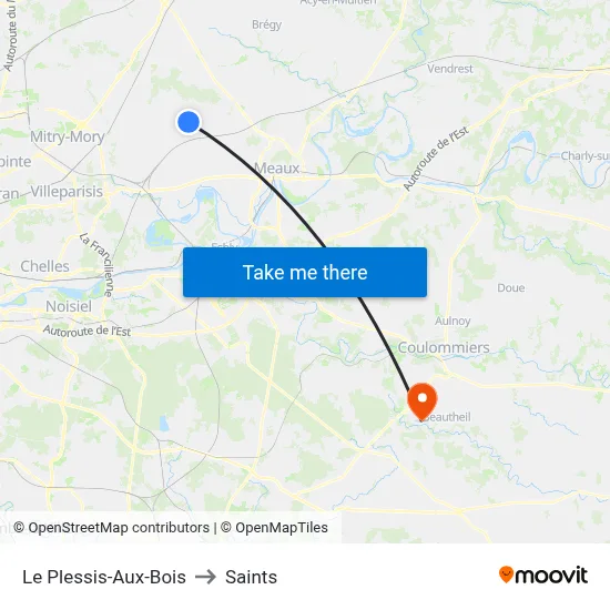 Le Plessis-Aux-Bois to Saints map