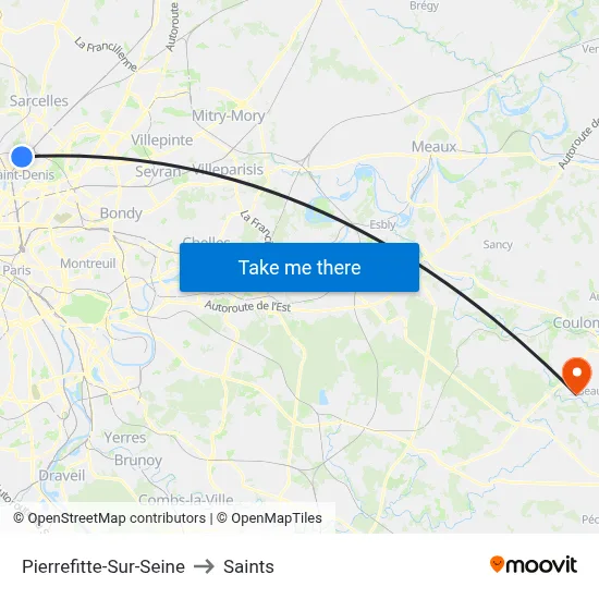Pierrefitte-Sur-Seine to Saints map