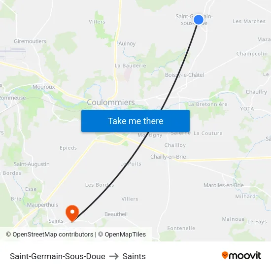 Saint-Germain-Sous-Doue to Saints map