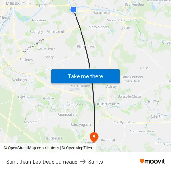 Saint-Jean-Les-Deux-Jumeaux to Saints map