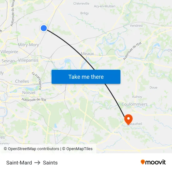 Saint-Mard to Saints map