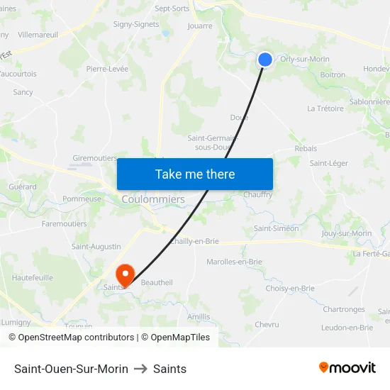 Saint-Ouen-Sur-Morin to Saints map