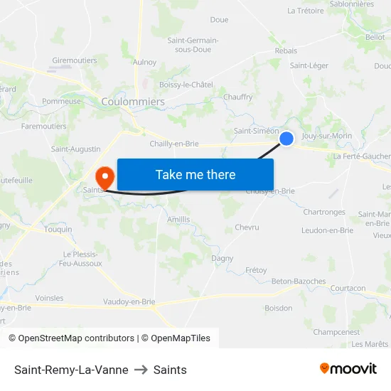 Saint-Remy-La-Vanne to Saints map