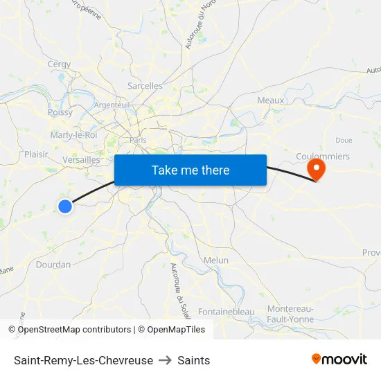 Saint-Remy-Les-Chevreuse to Saints map