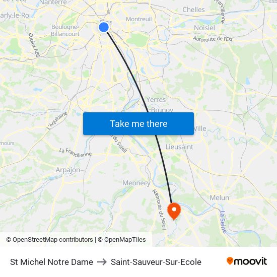 St Michel Notre Dame to Saint-Sauveur-Sur-Ecole map