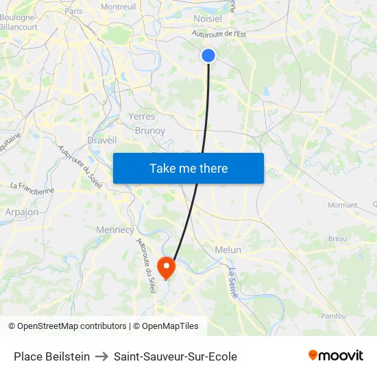 Place Beilstein to Saint-Sauveur-Sur-Ecole map