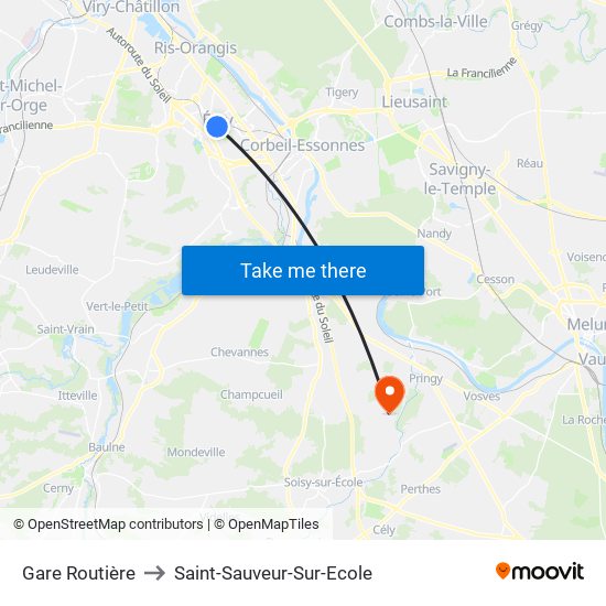 Gare Routière to Saint-Sauveur-Sur-Ecole map