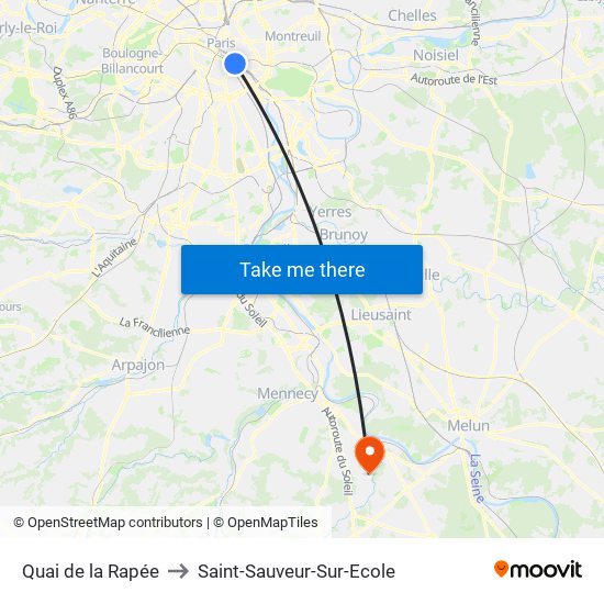 Quai de la Rapée to Saint-Sauveur-Sur-Ecole map