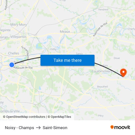 Noisy - Champs to Saint-Simeon map