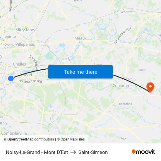 Noisy-Le-Grand - Mont D'Est to Saint-Simeon map