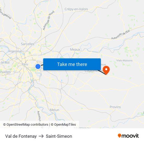 Val de Fontenay to Saint-Simeon map