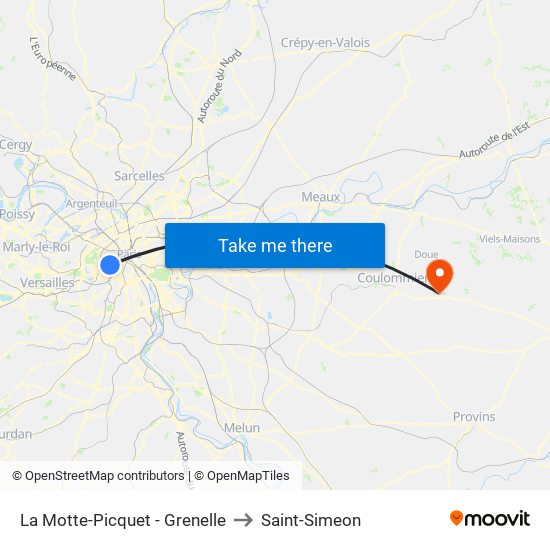La Motte-Picquet - Grenelle to Saint-Simeon map