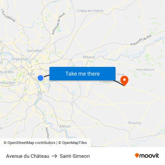 Avenue du Château to Saint-Simeon map