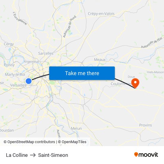 La Colline to Saint-Simeon map