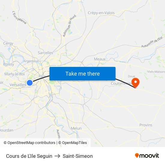 Cours de L'Ile Seguin to Saint-Simeon map