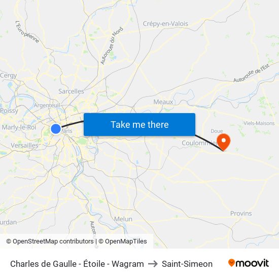 Charles de Gaulle - Étoile - Wagram to Saint-Simeon map