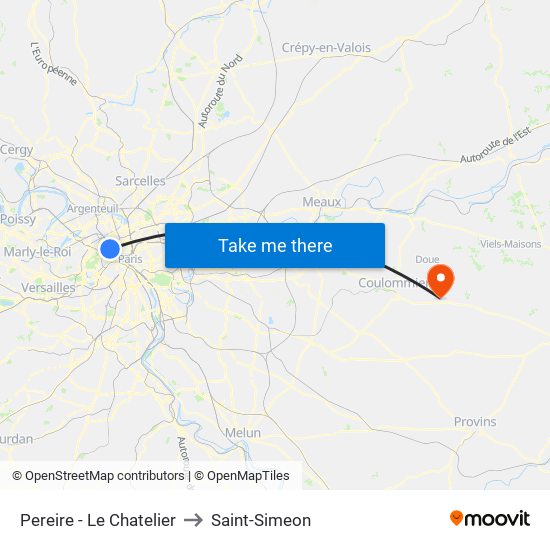 Pereire - Le Chatelier to Saint-Simeon map